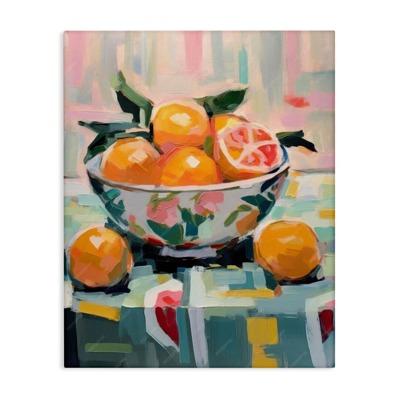 Stupell Industries Kitchen Bowl of Oranges Canvas Wall Art Design by LSR Design Studio